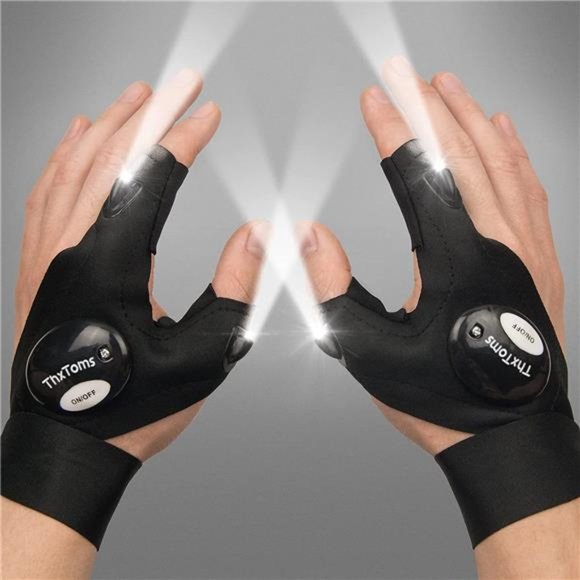 LED Flashlight Gloves Gifts for Men, Unique Cool Gadgets Tools for Repairing - Picture 1 of 6